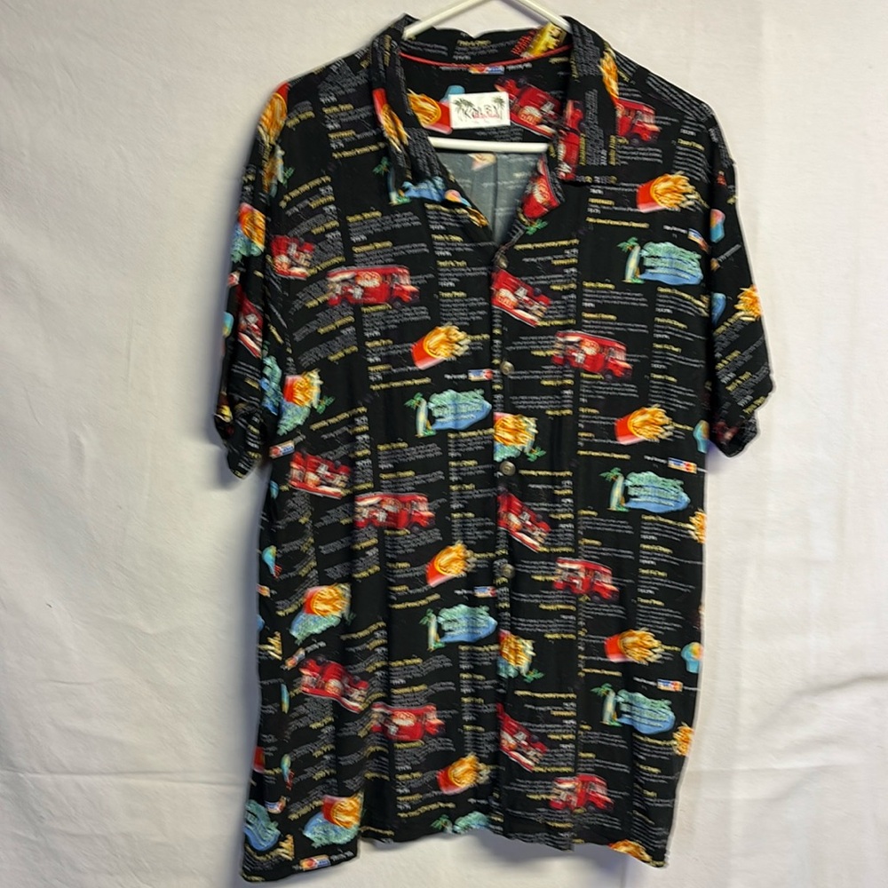 Kolby Spring Break Hawaiian Button Down Surfboard Fries Credit Card Size 2XL